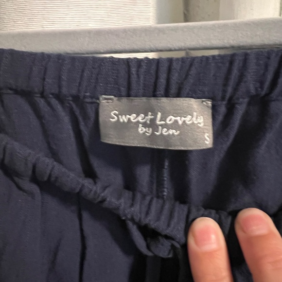 Women’s Linen blend cargo pull on pants size small - Picture 2 of 4